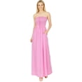 thumbnail image 1 of HAPPY BAY Women's Solid Smocked Top Maxi Evening Slit Dress Casual Strapless Tube Dresses for Women One Size Magenta, Solid, 1 of 3
