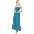 thumbnail image 1 of HAPPY BAY Women's Solid Smocked Tube Top Maxi Evening Frill Dress Casual Strapless Dresses for Women One Size Sapphire, Solid, 1 of 3