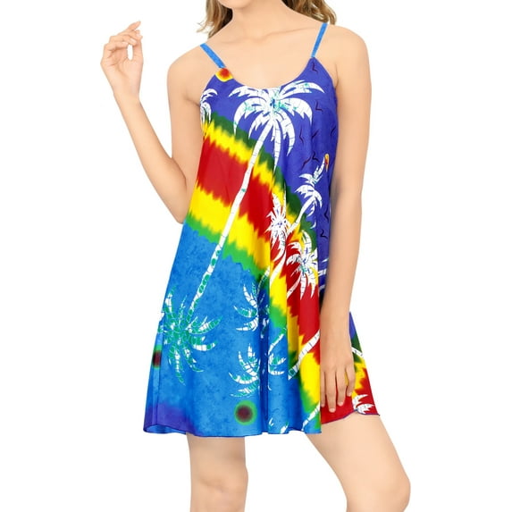 HAPPY BAY Women's Spaghetti Strap Nightgown Slip Dress 00 Lake Blue-AC46