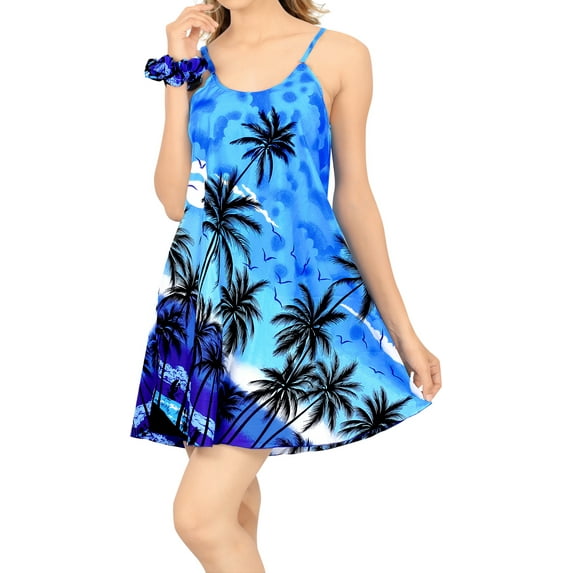 HAPPY BAY Women's Spaghetti Strap Nightgown Slip Dress 00 Soft Cyan-AC980