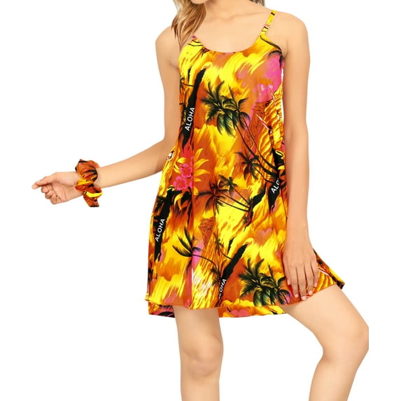 HAPPY BAY Women's Spaghetti Strap Nightgown Slip Dress 16-18 marigold-AC959