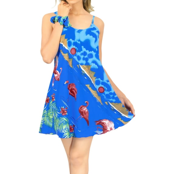 HAPPY BAY Women's Spaghetti Strap Nightgown Slip Dress 18 Plus Ocean-AC965