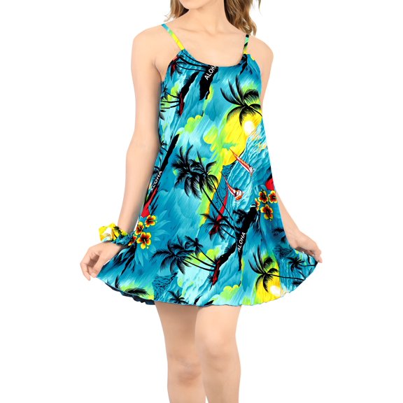 HAPPY BAY Women's Spaghetti Strap Nightgown Slip Dress 2-4 Teal-AC961