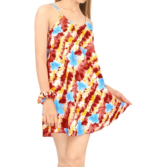 HAPPY BAY Women's Spaghetti Strap Nightshirts Slip Nighty 2-4 coral-AC30