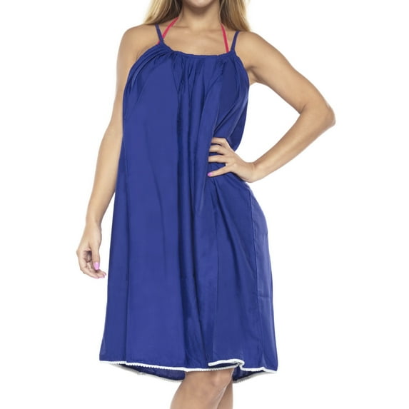 HAPPY BAY Women's Spaghetti Strap Sleepwear Slip Chemise 1X-2X Aqua-AC67