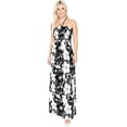thumbnail image 1 of HAPPY BAY Women's Summer A-Line Maxi Smocked Top Slit Dress Long Beach Bohemian Strapless Tube Dresses for Women One Size Black, All Over Floral, 1 of 5