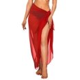 thumbnail image 1 of HAPPY BAY Women's Summer Beach Beachwear Sarong Coverups Bathing Suit Wraps Skirt Long Chiffon Wraps Swim Cover ups for Swimwear for Women One Size Solid, Red, 1 of 4