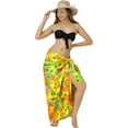thumbnail image 1 of HAPPY BAY Women's Summer Beach Wraps Bikini Pareos Beachwear Skirt Swimwear Vacation Swim Cover up Sarong Coverups for the Beach One Size Tangerine, Palm tree, 1 of 5