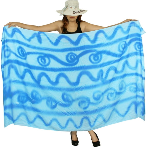 HAPPY BAY Women's Summer Beachwear Sarong Bikini Wraps Swim Cover up Wrap Skirt Bathing suit Swimwear Swimsuit Beach Coverups for Women One Size Ocean, Stripes