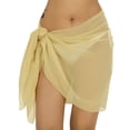 thumbnail image 1 of HAPPY BAY Women's Summer Beachwear Sarong Coverups Short Swimsuit Swim Cover up Pool Beach Wraps Skirt Sheer Swimwear Bikini Cover-ups One Size Plain, Light Beige, 1 of 5