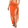 thumbnail image 1 of HAPPY BAY Women's Summer Beachwear Sarong Swimsuit Coverups for Women Chiffon Long Beach Wraps Skirt Swim Cover up Tie Bikini Sheer Scarf One Size Solid, Orange, 1 of 5