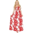 thumbnail image 1 of HAPPY BAY Women's Summer Boho A-Line Maxi Beach Dress Smocked Top Evening Long Strapless Tube Dresses for Women One Size Red, All Over Floral, 1 of 4