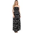 thumbnail image 1 of HAPPY BAY Women's Summer Boho A-Line Slit Maxi Beach Dress Smocked Top Evening Long Strapless Tube Dresses for Women One Size Raven, Floral, 1 of 4