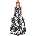 thumbnail image 1 of HAPPY BAY Women's Summer Boho Beach A-Line Maxi Smocked Top Frill Dress Long Tube Dresses for Women S-M Kohl, All Over Floral, 1 of 2
