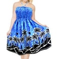 thumbnail image 1 of HAPPY BAY Women's Summer Boho Beach Backless Smocked Mini Swing Dress Tube Top Strapless Dresses for Women L-XL Cerulean, Palm Tree, 1 of 3