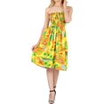 thumbnail image 1 of HAPPY BAY Women's Summer Boho Beach Backless Smocked Mini Swing Dress Tube Top Strapless Dresses for Women One Size Yellow, Island, 1 of 3