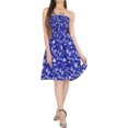 thumbnail image 1 of HAPPY BAY Women's Summer Boho Beach Smocked Mini Flowy Dress Tube Top Strapless Dresses for Women L-XL Admiral, Floral, 1 of 4