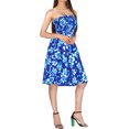 thumbnail image 1 of HAPPY BAY Women's Summer Boho Beach Smocked Mini Flowy Dress Tube Top Strapless Dresses for Women L-XL Sapphire, Floral, 1 of 5