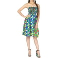 thumbnail image 1 of HAPPY BAY Women's Summer Boho Beach Smocked Mini Flowy Dress Tube Top Strapless Dresses for Women One Size Lake, Floral, 1 of 4