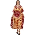 thumbnail image 1 of HAPPY BAY Women's Summer Loose Caftan Long Boho Sleepwear Loungewear Dashiki House Dress 2X-3X Ruby_AC227, 1 of 6