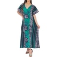 thumbnail image 1 of HAPPY BAY Women's Summer Loose Caftan Maxi Night Evening Gown Loungewear Dashiki Dresses for Women 3X-4X Green, Circle, 1 of 3