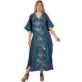 thumbnail image 1 of HAPPY BAY Women's Summer Loose Caftan Maxi Night Evening Gown Loungewear Dashiki House Dresses for Women 2X-3X Purple_AC133, 1 of 5