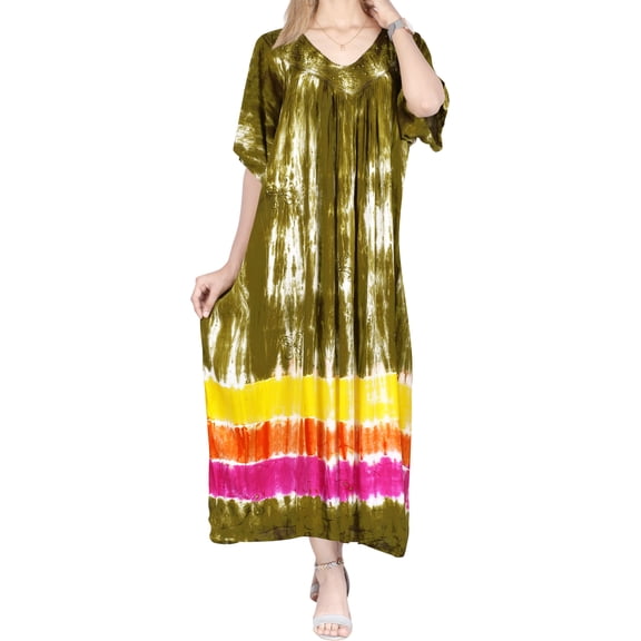 HAPPY BAY Women's Summer Loose Fashion House Wear Swing Dresses M-L Olive_AC793