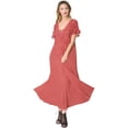 thumbnail image 1 of HAPPY BAY Women's Summer Loose Flowy House Wear Swing Dresses L-XL Peach, Solid, 1 of 6