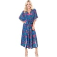 thumbnail image 1 of HAPPY BAY Women's Summer Loungewear African Beach Slit Dress Cover Up Caftan Kaftan Maxi Dresses for Women 2X-3X Bloom, Floral, 1 of 5