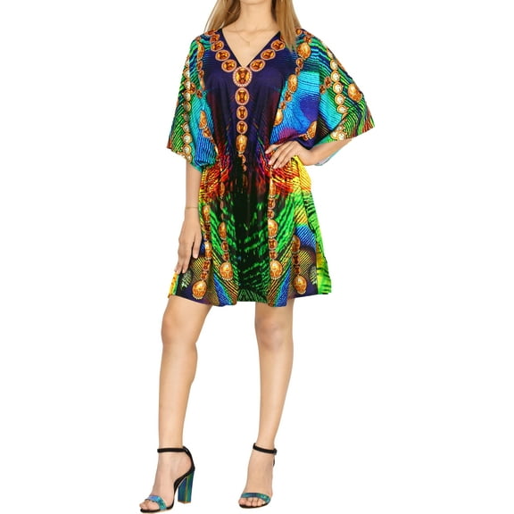 HAPPY BAY Women's Summer Loungewear African Party Bathing Suit Cover Ups 2X-3X Multi, Abstract