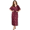 thumbnail image 1 of HAPPY BAY Women's Summer Loungewear Loose Slit Dress Caftan Maxi House Sleep Shirt for Women 2X-3X Taffy, Floral, 1 of 5