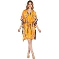 thumbnail image 1 of HAPPY BAY Women's Summer Loungewear OverSize Caftan Knee Length Housecoat 2X-3X Marigold, Tie Dye, 1 of 3
