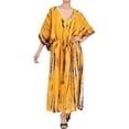 thumbnail image 1 of HAPPY BAY Women's Summer Loungewear OverSize Caftan Maxi Boho Nightwear 2X-3X Deep Carrot, Tie Dye, 1 of 3