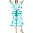 thumbnail image 1 of HAPPY BAY Women's Summer Loungewear OverSize Caftan Maxi Boho Nightwear for Women 2X-3X Green_AC645, 1 of 6