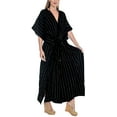 thumbnail image 1 of HAPPY BAY Women's Summer Loungewear OverSize Slit Dress Caftan Long Muumuu Nightgown 2X-3X Black_T688, 1 of 5