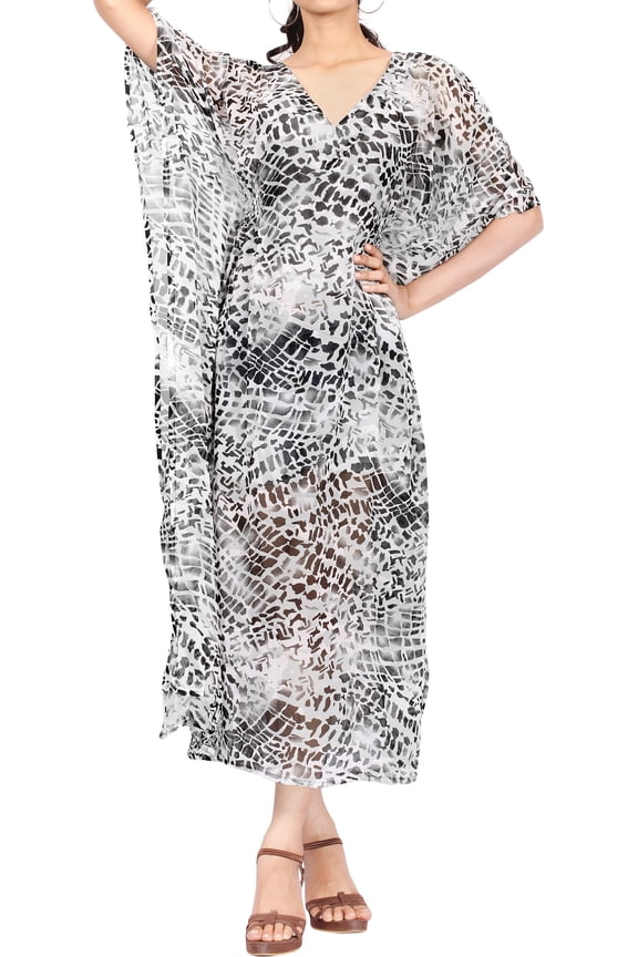 Women's Summer Loungewear Plus Size Caftan Long Mumu Dresses M-L Grey_AC53