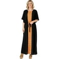 thumbnail image 1 of HAPPY BAY Women's Summer Loungewear Plus Size Caftan Maxi Boho Nightwear 2X-3X Orange, Solid, 1 of 4