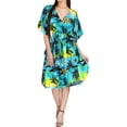 thumbnail image 1 of HAPPY BAY Women's Summer Loungewear Relaxed Fit Caftan Mini Casual Sundress 2X-3X Aqua_AC738, 1 of 4