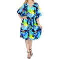 thumbnail image 1 of HAPPY BAY Women's Summer Loungewear Relaxed Fit Caftan Mini Casual Sundress 2X-3X Blue Horizon_AC739, 1 of 4