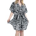thumbnail image 1 of HAPPY BAY Women's Summer Loungewear Relaxed Fit Caftan Mini Casual Sundress 2X-3X Smokey, Hawaiian, 1 of 4