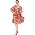 thumbnail image 1 of HAPPY BAY Women's Summer Loungewear Relaxed Fit Caftan Mini Casual Sundress for Women 2X-3X Coral, Hawaiian, 1 of 4