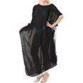 thumbnail image 1 of HAPPY BAY Women's Summer Loungewear Sheer Solid Casual Cover Up Relaxed Caftan Maxi Dresses for Women Plus Size XL-XXL Black, Pom Pom Lace, 1 of 5