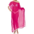 thumbnail image 1 of HAPPY BAY Women's Summer Loungewear Sheer Solid Casual Cover Up Relaxed Caftan Maxi Dresses for Women Plus Size XL-XXL Pink, Pom Pom Lace, 1 of 5