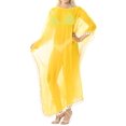 thumbnail image 1 of HAPPY BAY Women's Summer Loungewear Sheer Solid Casual Cover Up Relaxed Caftan Maxi Dresses for Women XL-XXL Yellow, Pom Pom Lace, 1 of 5