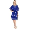 thumbnail image 1 of HAPPY BAY Women's Summer Loungewear Solid Casual Relaxed Caftan Knee Length Cover Up Dresses for Women 2X-3X Royal, Embroidery, 1 of 4