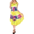 thumbnail image 1 of HAPPY BAY Women's Summer Plus Size Swing House Wear Dresses L-XL Green, Tie Dye, 1 of 3
