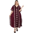 thumbnail image 1 of HAPPY BAY Women's Summer Relaxed Fit Caftan House Sleep Shirt Loungewear Dashiki Dresses for Women 2X-3X Pink, Sun, 1 of 6