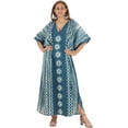 thumbnail image 1 of HAPPY BAY Women's Summer Relaxed Fit Caftan House Sleep Shirt Loungewear Dashiki Dresses for Women 2X-3X Sun, Navy, 1 of 6