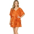 thumbnail image 1 of HAPPY BAY Women's Summer Relaxed Fit Caftan Short Loungewear 2X-3X Burnt Orange_AC849, 1 of 4