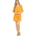 thumbnail image 1 of HAPPY BAY Women's Summer Relaxed Fit Caftan Short Loungewear 2X-3X Mustard_AC846, 1 of 4